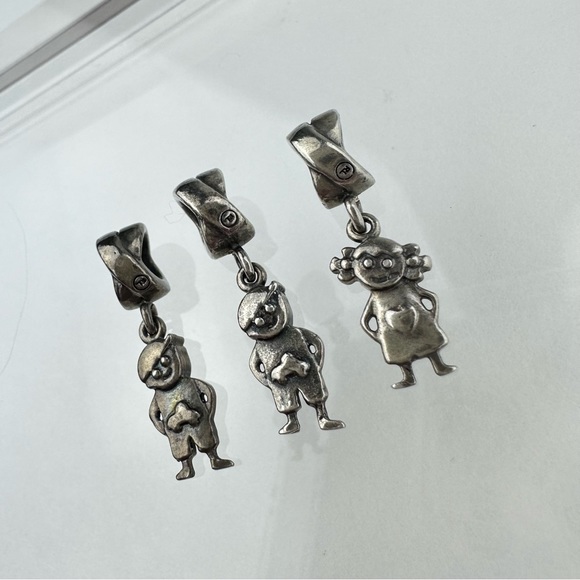 Vintage Signed RL Italy 925 Silver Child Boy Girl Charms - Picture 8 of 12